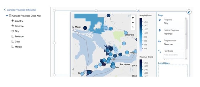 geospatial heirarchies in cognos 11.0.6