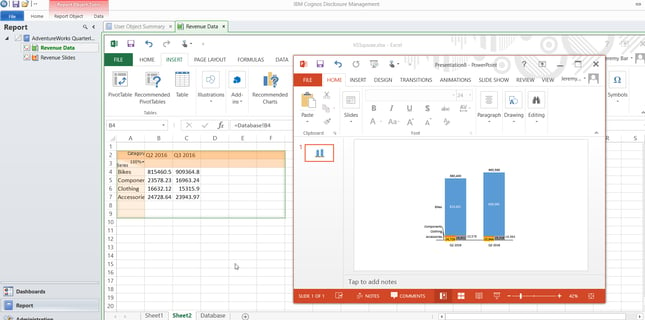 screenshot of updated powerpoint chart after refresh